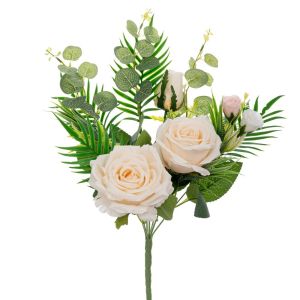 Medium cream decorative bouquet of roses with UV protection