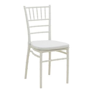 Стол Tiffany I с възглавница от полипропилен в бял цвят 39.5x46.5x87см