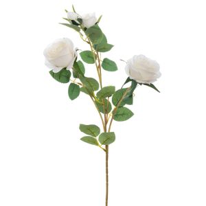 White rose stem X4 69 cm with UV protection