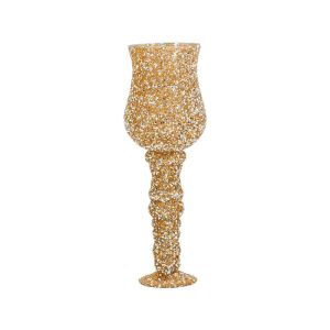 Glass vase Mosaic gold color 14X40CM