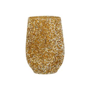 Glass vase Mosaic gold color 18X25CM