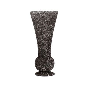 Glass vase Mosaic gray color 15X35CM