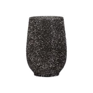 Glass vase Mosaic gray color 18X25CM