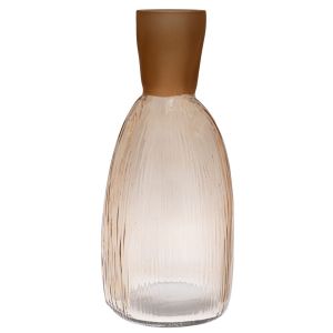 Glass vase, copper color with matte brown edge 15X34 cm