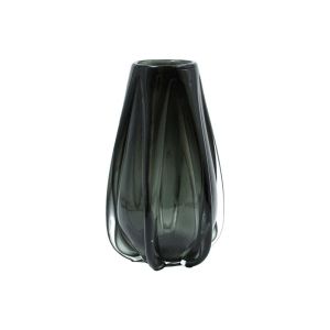 Glass decorative vase FL1727 transparent gray color 15X26CM