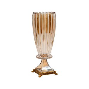 Glass decorative vase FL201 amber color 14X37CM