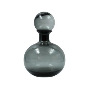 Стъклена декоративна гарафа FL1828 прозрачно сив цвят 17X27СМ
