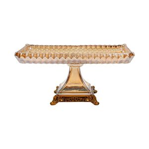 Glass decorative plate FL1213 amber color 29X16X14CM
