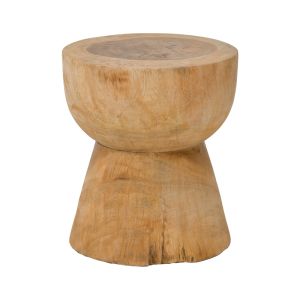 Bonfik stool made of suar wood in natural color, dimensions 35x40 cm