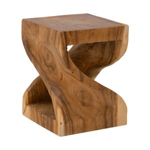 Hourian I stool made of suar wood in walnut color 35x35x45cm