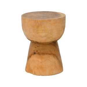 Orveto stool made of suar wood in natural color, dimensions 30x40 cm