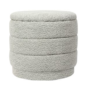 Stool with storage Bettia teddy bear fabric mint D41x38.5cm