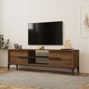 TV cabinet Eslem walnut with anthracite color 160x34.6x45cm