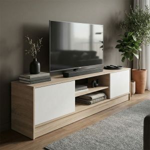 TV cabinet Sasa, Sonoma-white color, 150x35x41.5 cm