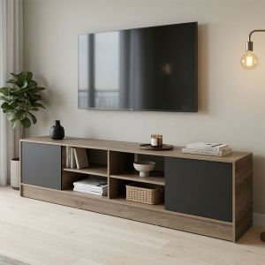 TV cabinet Tivia, sonoma-anthracite color, 180x35x41.5 cm
