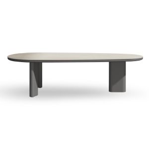 DINING TABLE OSIRIS SM6503.01 GREY ALUMINUM - BEIGE/GREY SINTERED STONE WITH TOP 280X120X74H