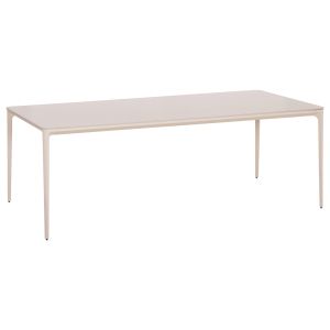Dining table Stad HM6558.02 beige aluminum frame -- white sintered stone 220X100X74HCM.