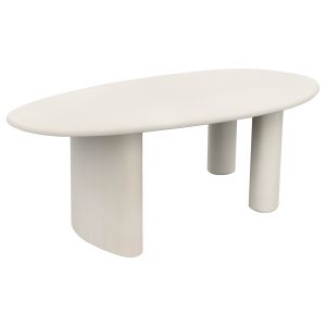 Oval dining table Volpe HM6599.02 fiber cement in beige 240X100X75 cm.