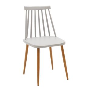 Трапезен стол Aurora сив pp-естествен цвят метални крака 42x49.5x77см