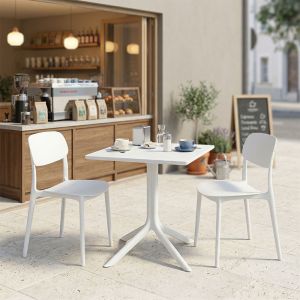 Dining table Groovy Berdian 3 pcs. white PP 60x60x76cm