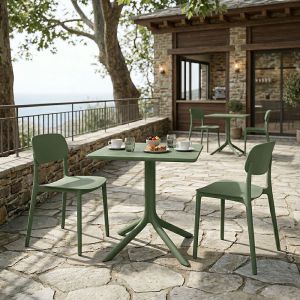 Dining table Groovy Berdian 3 pcs. dark green PP 60x60x76cm