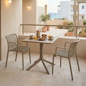 Dining table Groovy Zoi 3 pcs. cappuccino PP 60x60x76cm