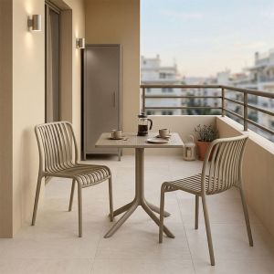 Dining table Groovy Zoi 3 pcs. cappuccino PP 60x60x76cm