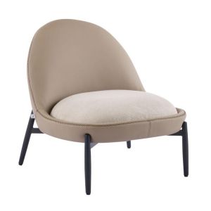 Armchair FL829 beige fabric with metal legs 74X84X80CM