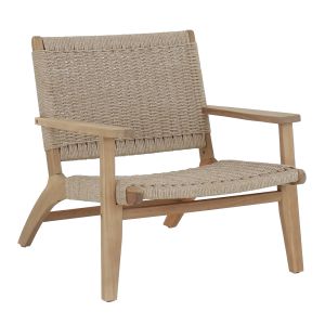 Armchair Monter HM6241.01 acacia wood in natural color -- beige rope 78X62X67 cm.