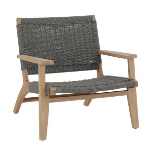 Armchair Monter HM6241.02 acacia wood in natural color -- gray rope 78X62X67 cm.