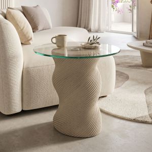 Coffee table Torsie Stone Klida beige matte MGO D40x63cm