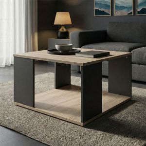 Coffee table Zelegan, sonoma-anthracite color, 60x60x39 cm