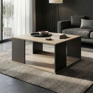 Coffee table Zelegan, sonoma-anthracite color, 90x90x44.5 cm