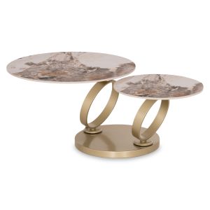 Coffee table round rotating aileron SM18096.02 ceramic top-metal base Φ77(50)X44ВСМ.