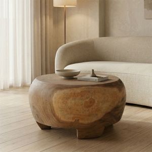 Coffee table made of Terra suar wood in natural color D60x36cm