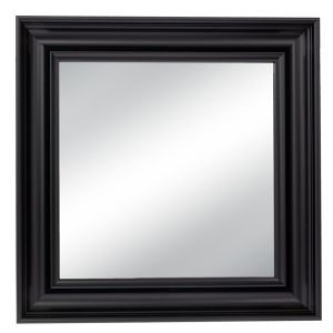 Черно пластмасово квадратно огледало (с дървен ефект) 60X60 см