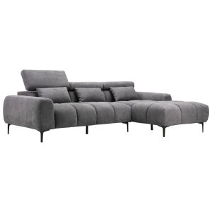CORNER SOFA RIGHT DIVYA HM3267.12R GREY FABRIC 264X175X99CM.
