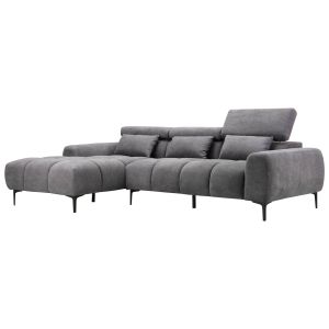 CORNER SOFA LEFT DIVYA HM3267.12L GREY FABRIC 264X175X99CM.