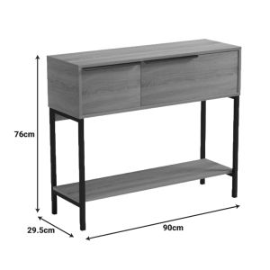 Nordic конзола в цвят sonoma black 90x29.5x76см