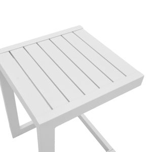 Aluminum table Aether in white color 37.5x36.5x53cm