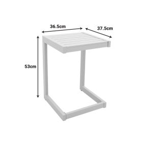 Aluminum table Aether in cappuccino color 37.5x36.5x53cm