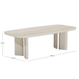 ALUMINUM TABLE CARDEMO SM6498.02 BEIGE-SINTERED STONE TOP 240X110X74CM.