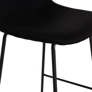 Bar stool Vincent HM9298.24 medium height - black fabric - metal legs 43X50X92.5ВСМ.