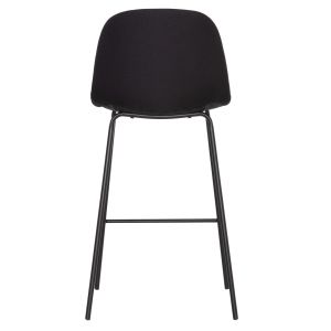 Bar stool Vincent HM9298.24 medium height - black fabric - metal legs 43X50X92.5ВСМ.