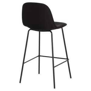 Bar stool Vincent HM9298.24 medium height - black fabric - metal legs 43X50X92.5ВСМ.