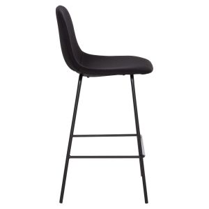 Bar stool Vincent HM9298.24 medium height - black fabric - metal legs 43X50X92.5ВСМ.