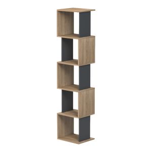Bookcase Cubik sonoma - anthracite 35x30x161cm