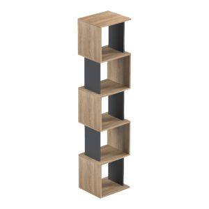 Bookcase Cubik sonoma - anthracite 35x30x161cm