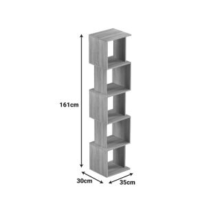 Bookcase Cubik sonoma - anthracite 35x30x161cm