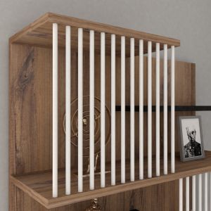 Gassim sonoma bookcase with anthracite and white 80x24.6x160cm